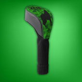 Moderne Groene Camo Zwart Wolf Silhouet Monogram | Golfheadcover
