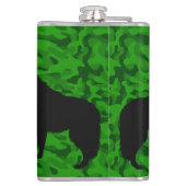Moderne Groene Camo Zwart Wolf Silhouet Monogram | Heupfles (Achterkant)