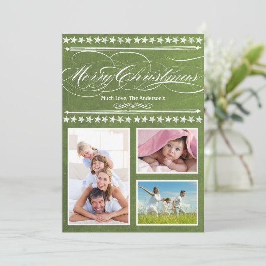  Moderne Groene Chalkboard Fotokaart (Staand voorkant)