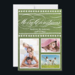 Moderne Groene Chalkboard Fotokaart<br><div class="desc">Moderne Typografie Groene Chalkboard Kerstmis Fotokaart</div>