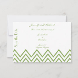 Moderne Groene Chevron Bruiloft Save the Date