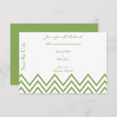 Moderne Groene Chevron Bruiloft Save the Date (Voorkant / Achterkant)