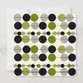Moderne groene cirkel ontwerp verjaardagsuitnodigi kaart (Achterkant)