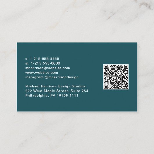 Moderne Groene Code van het Manuscript QR van de H Visitekaartje (Achterkant)