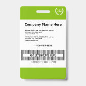 Moderne groene computer Tech Custom Print Employee Badge (Back)