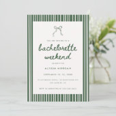 Moderne Groene Coquette Strik Meisjesuitje Weekend Kaart (Staand voorkant)