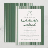Moderne Groene Coquette Strik Meisjesuitje Weekend Kaart (Voorkant / Achterkant)