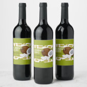 Moderne Groene Coquito de Pistache Fles Etiket (Flessen)