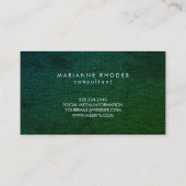Moderne groene denim minimalistisch visitekaartje (Achterkant)