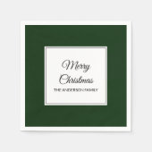 Moderne groene diepe donkere stevige kerstvakantie servet (Voorkant)