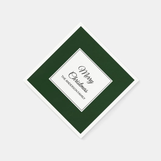 Moderne groene diepe donkere stevige kerstvakantie servet (Hoek)