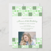 Moderne Groene Digitale Lijst Foto Verjaardag Kaart (Voorkant)