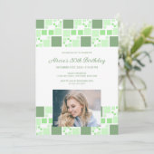 Moderne Groene Digitale Lijst Foto Verjaardag Kaart (Staand voorkant)