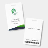 Moderne Groene Draaiende Medewerker Badge (Voor- en achterkant)