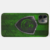 Moderne groene draak blaast wapenschild Case-Mate iPhone case (Achterkant (horizontaal))