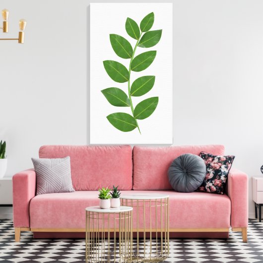 Moderne Groene e Bay-bladeren Canvas Afdruk (Insitu (Woonkamer))