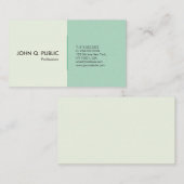 Moderne, groene, eenvoudige elegant visitekaartje (Voorkant / Achterkant)