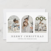 Moderne Groene Elegante Boog Foto Collage Kerstmis Feestdagenkaart (Voorkant)