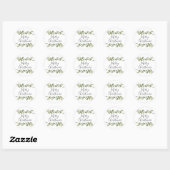 Moderne groene elegante script Kerstmis Ronde Sticker (Vel)