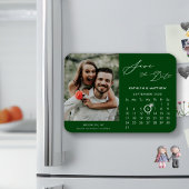 Moderne Groene Elegante Scriptfoto Sla de Datum op Magneet