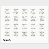 Moderne groene elegante scriptuur Prettig kerstfee Ronde Sticker (Vel)