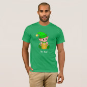 Moderne Groene Elf & Gepersonaliseerde Tekst T-shirt (Voorkant volledig)