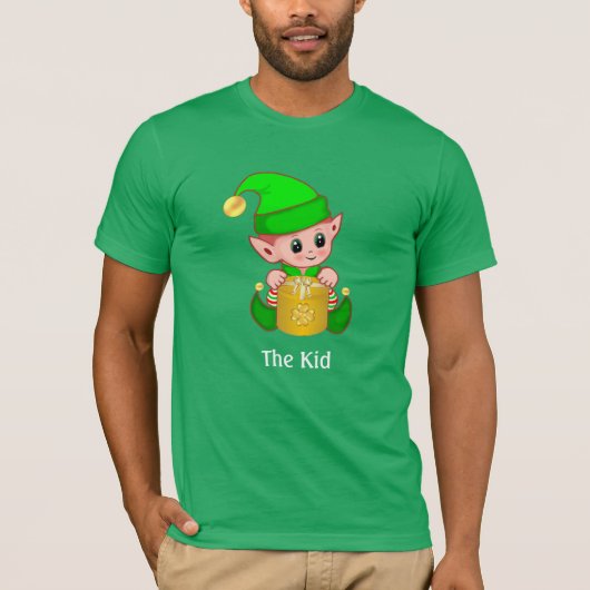 Moderne Groene Elf & Gepersonaliseerde Tekst T-shirt (Voorkant)