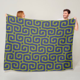 moderne groene en blauwe abstracte patroon fleece deken
