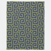 moderne groene en blauwe abstracte patroon fleece deken (Voorkant)