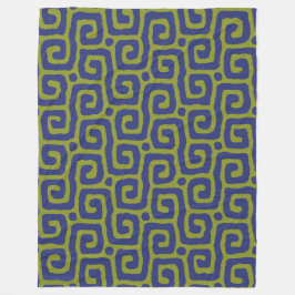 moderne groene en blauwe abstracte patroon fleece deken