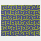 moderne groene en blauwe abstracte patroon fleece deken (Voorkant (Horizontaal))