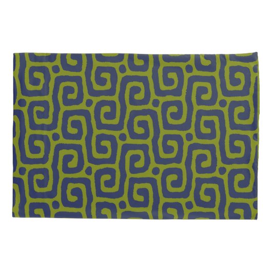 moderne groene en blauwe abstracte patroon kussensloop (Achterkant)