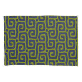 moderne groene en blauwe abstracte patroon kussensloop