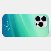 Moderne groene en blauwe gradiënt script kalligraf Case-Mate iPhone case (Achterkant (horizontaal))