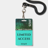 Moderne groene en blauwe rustieke kam stafbadge badge (Voorzijde met lanyard)