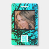 Moderne groene en blauwe rustieke kam stafbadge badge (Achterkant)