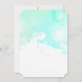 Moderne Groene en Blauwe Waterverf Eenvoudige brui Kaart (Achterkant)