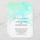 Moderne Groene en Blauwe Waterverf Eenvoudige brui Kaart (Voorkant / Achterkant)