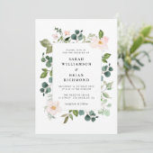 moderne groene en bloedige bruiloft kaart (Staand voorkant)