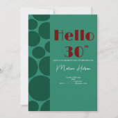 Moderne groene en Bourgondische verjaardag uitnodi Kaart (Voorkant)