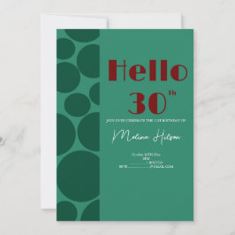 Moderne groene en Bourgondische verjaardag uitnodi Kaart