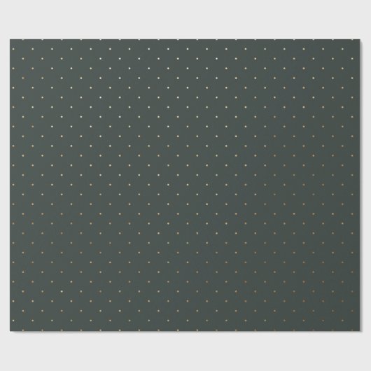 Moderne groene en faux gouden Polka Dot Kerstmis Cadeaupapier (Vlak)
