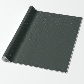 Moderne groene en faux gouden Polka Dot Kerstmis Cadeaupapier (Uitgerold)