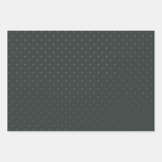 Moderne groene en faux gouden Polka Dot Kerstmis Inpakpapier Vel (Voorkant 3)