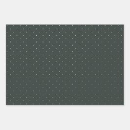 Moderne groene en faux gouden Polka Dot Kerstmis Inpakpapier Vel