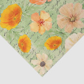 Moderne groene en gele bloemmotief decoupage tissuepapier (Detail)