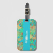 Moderne groene en gele druppels Abstract ontwerp Bagagelabel (Voorkant (verticaal))