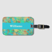 Moderne groene en gele druppels Abstract ontwerp Bagagelabel (Voorkant (horizontaal))