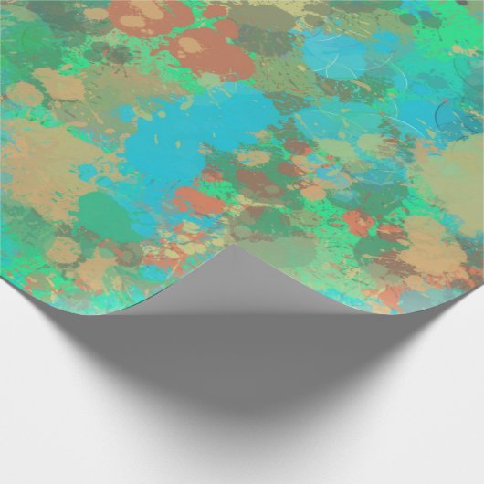 Moderne groene en gele druppels Abstract ontwerp Cadeaupapier (Hoek)