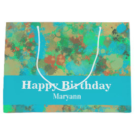 Moderne groene en gele druppels Abstract ontwerp Groot Cadeauzakje